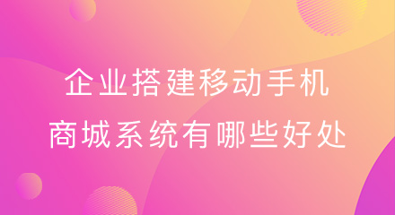 干货分享!企业搭建移动手机商城系统有哪些好处?