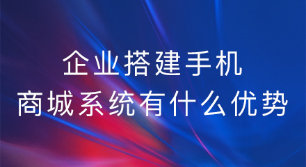 企业搭建手机商城系统有什么优势?点进来看看!