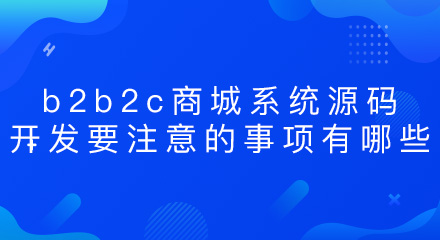 b2b2c商城系统源码开发要注意的事项有哪些?