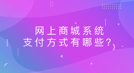 常见的网上商城系统,对接的第三方支付方式有哪些?