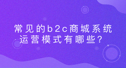 常见的b2c商城系统运营模式有哪些?