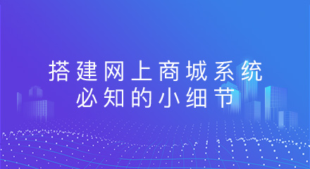 搭建网上商城系统必知的小细节