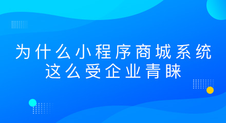 为什么小程序商城系统这么受企业青睐?