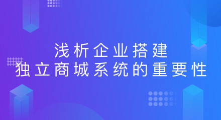 浅析企业搭建独立商城系统的重要性!