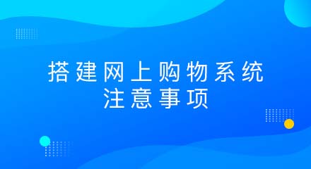 搭建网上购物系统要注意哪些事项?