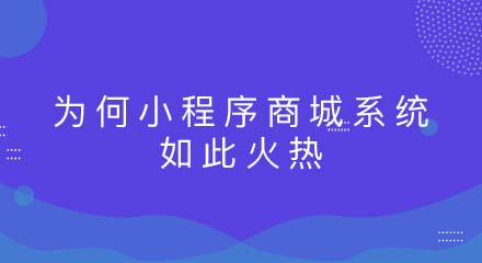 为何小程序商城系统如此火热?