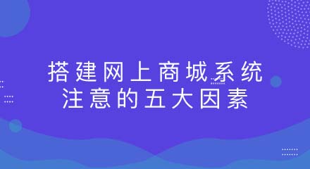搭建网上商城系统要注意的五大因素