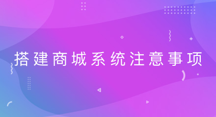 搭建商城系统要注意哪些事项?