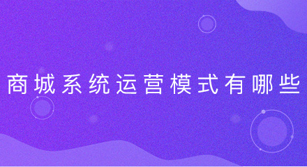 常见的商城系统运营模式有哪些?