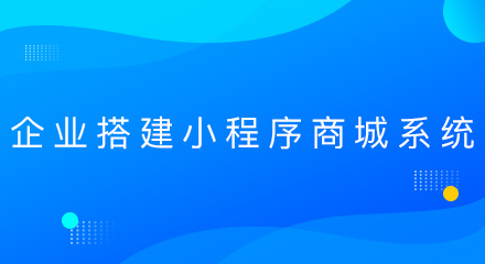 企业搭建小程序商城系统的原因是什么?
