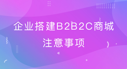 企业搭建B2B2C商城注意事项