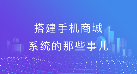 搭建手机商城系统的那些事儿