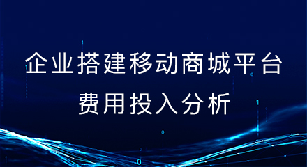 企业搭建移动商城平台费用投入分析