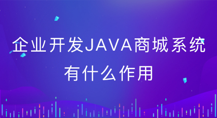 企业开发java商城系统有什么作用