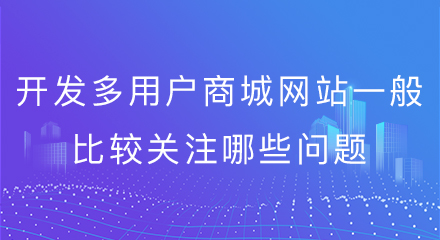 开发多用户商城网站一般比较关注哪些问题?