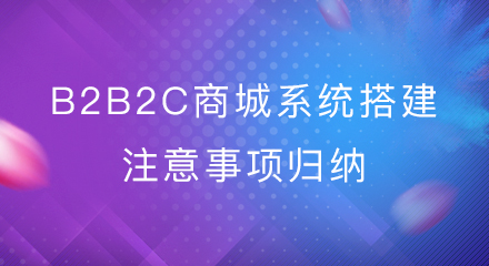 b2b2c商城系统搭建的一些注意事项归纳