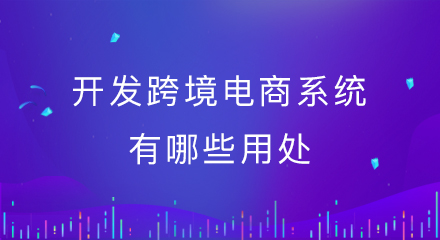 开发跨境电商系统有哪些用处?
