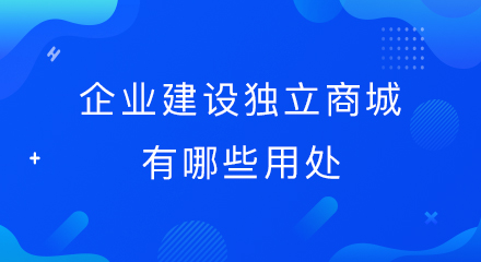 企业建设独立商城有哪些用处呢?