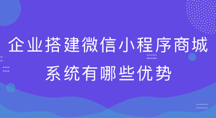 企业搭建微信小程序商城系统有哪些优势?