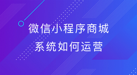 微信小程序商城系统如何运营?