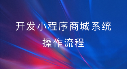 开发小程序商城系统操作流程