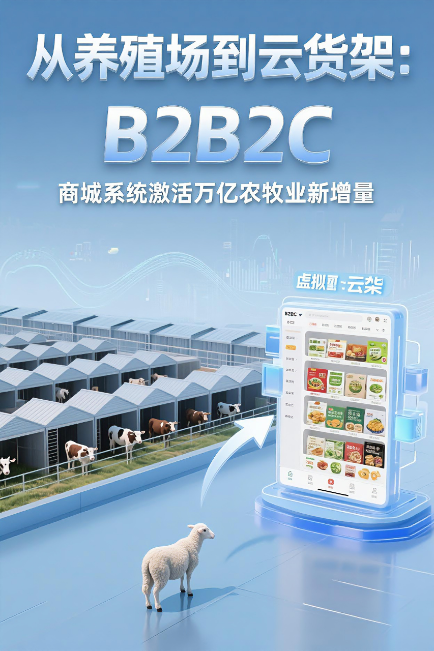从养殖场到云货架:B2B2C商城系统激活万亿农牧业新增量