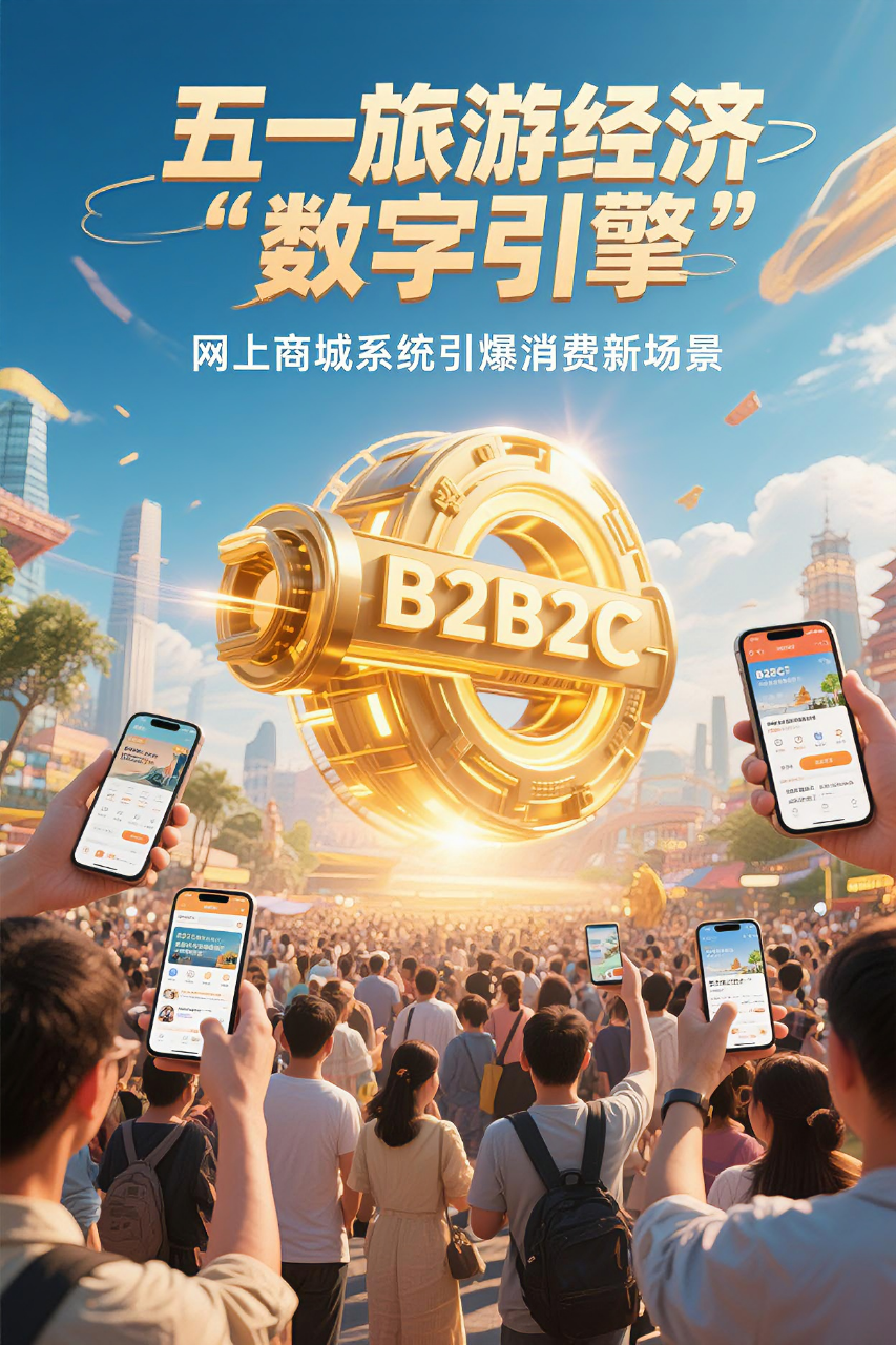 五一旅游经济“数字引擎”:B2B2C网上商城系统引爆消费新场景